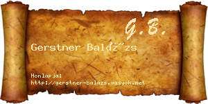 Gerstner Balázs névjegykártya